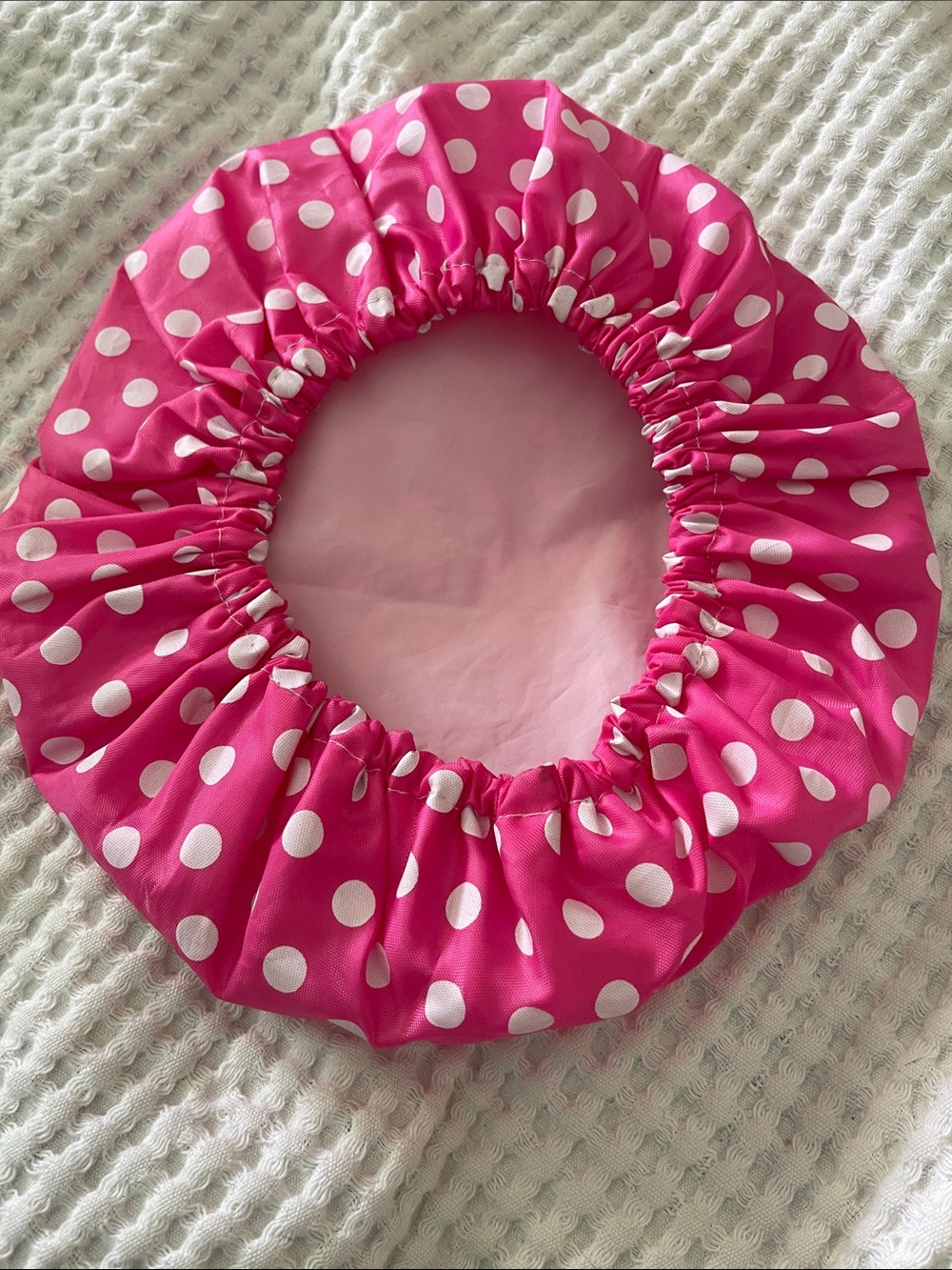 Pink Polka Dot shower Hair Bonnet